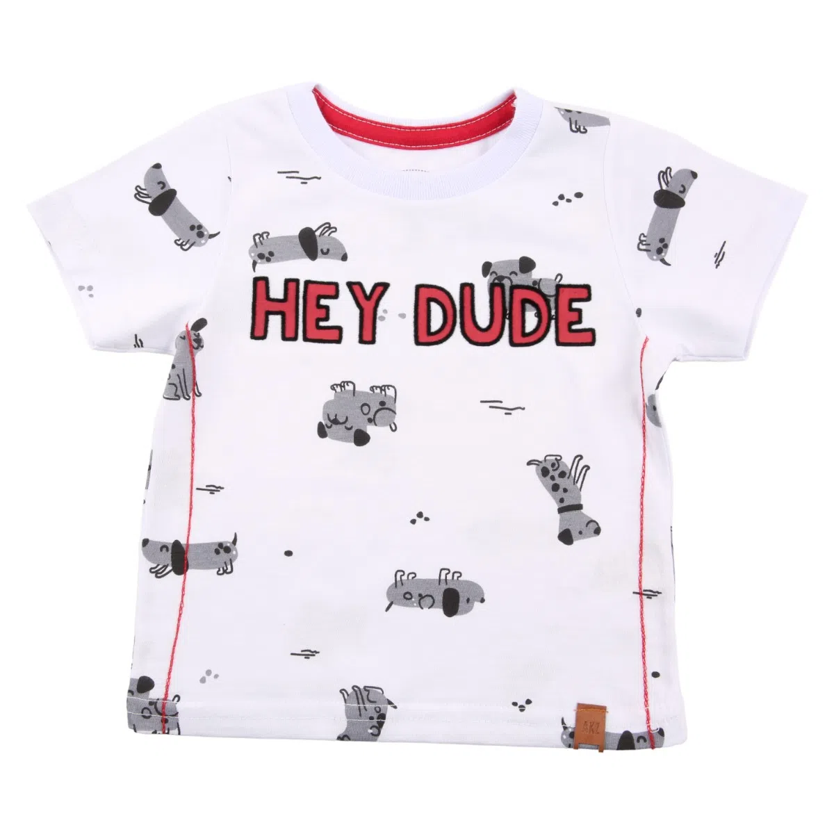 Conjunto Bebê Alakazoo Camiseta Estampa Hey Dude Branco + Bermuda - Imagem 3