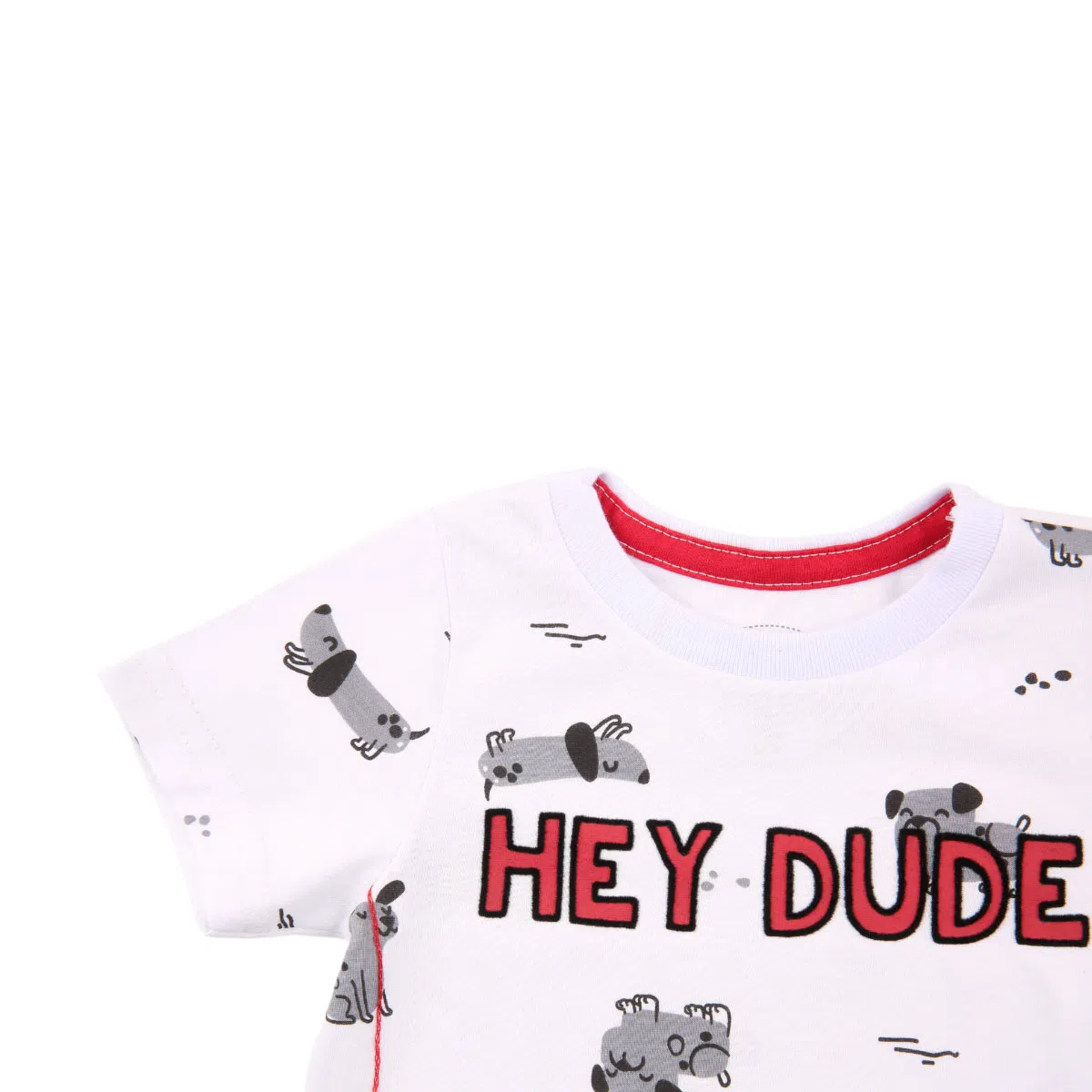 Conjunto Bebê Alakazoo Camiseta Estampa Hey Dude Branco + Bermuda - Imagem 4