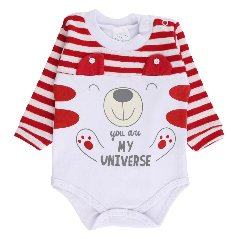 Body Manga Longa Bebê Petutinha Estampa Urso - Imagem 4