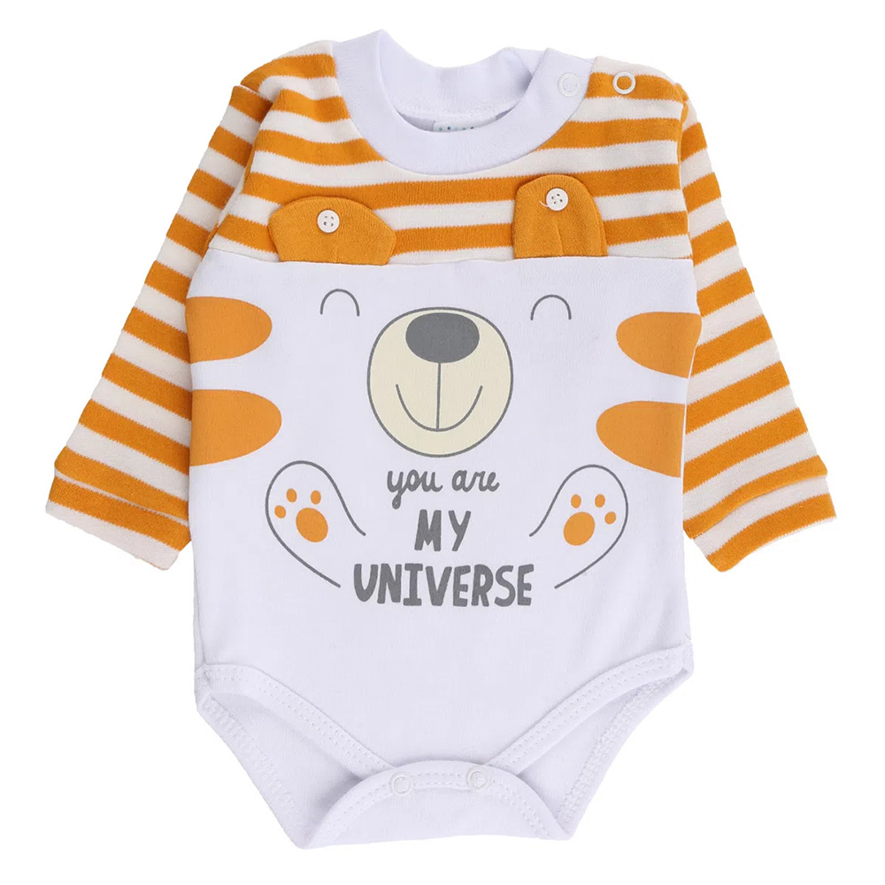 Body Manga Longa Bebê Petutinha Estampa Urso - Imagem 3
