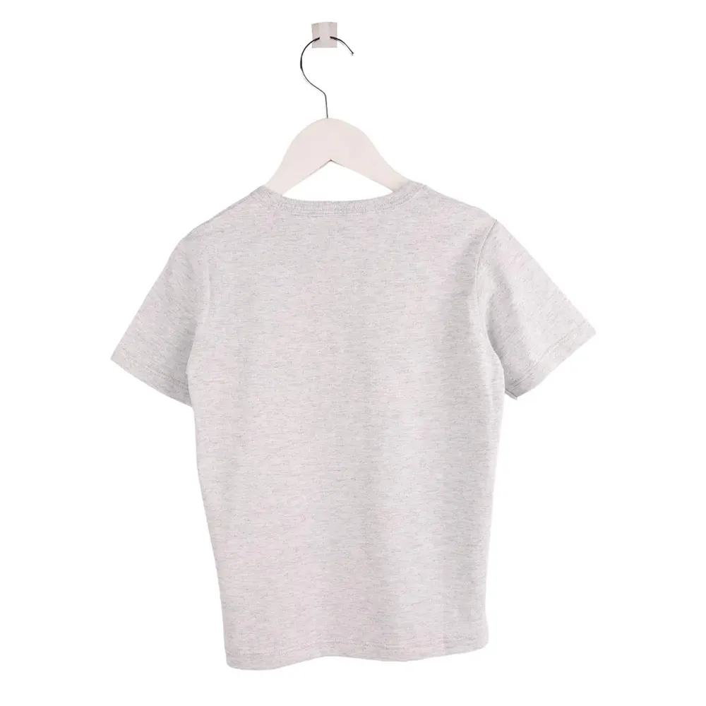 Camiseta Infantil Kookabu Básica Cinza Detalhe Couro - Imagem 2