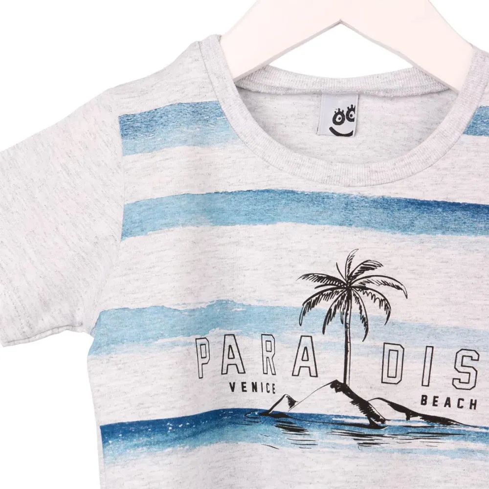 Camiseta Infantil Kookabu Estampa Paradise Cinza - Imagem 2