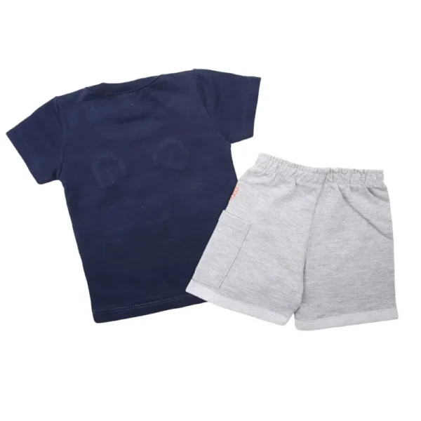 Conjunto Bebê Reirex Camiseta Marinho Leão + Bermuda Moletom - Imagem 6