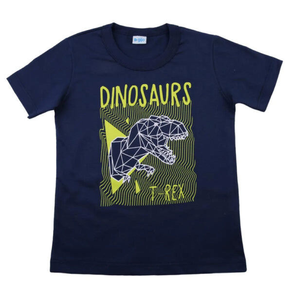 Conjunto Infantil Gijo Camiseta Dinosaurs Marinho + Bermuda Moletom - Imagem 2