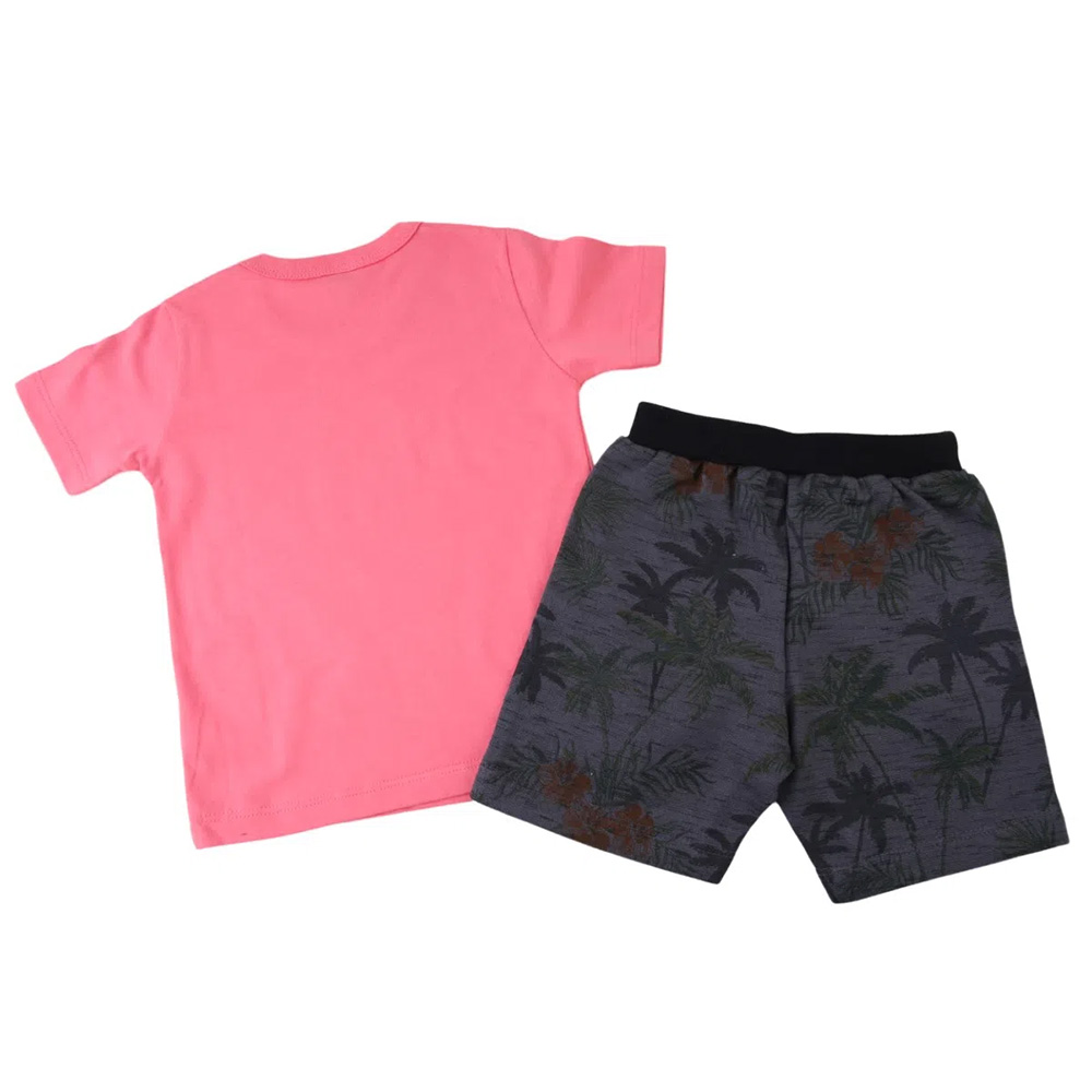 Conjunto Infantil Kookabu Camiseta Coral Keep It Simple + Bermuda Sublimada - Imagem 5