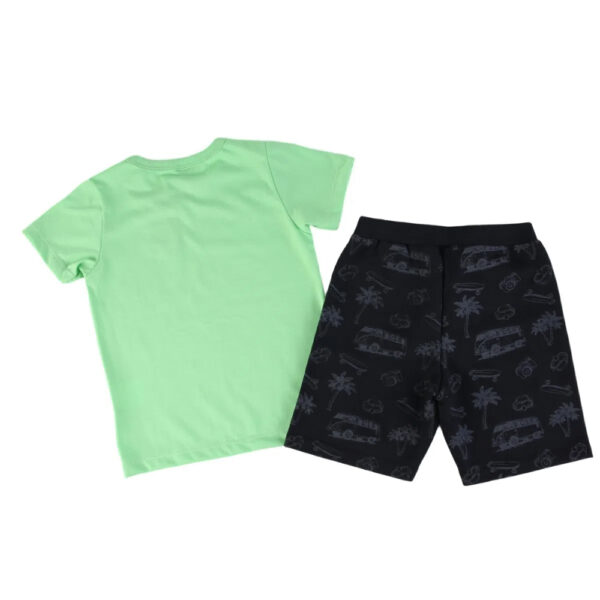 Conjunto Infantil Kookabu Camiseta Estampa Funny Verde + Bermuda - Imagem 2
