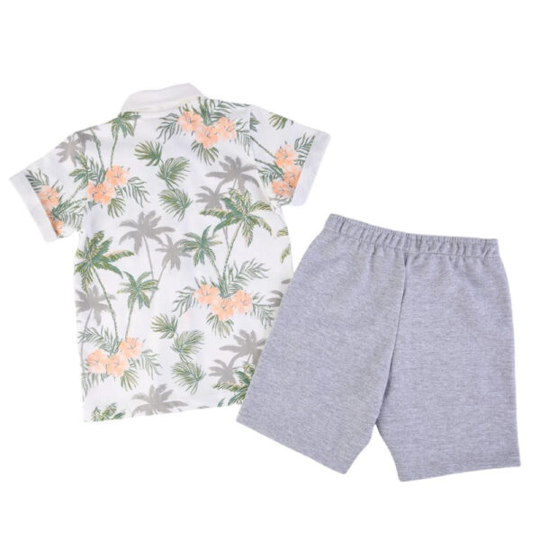 Conjunto Infantil Kookabu Camiseta Havaí Off White + Bermuda Moletom - Imagem 5