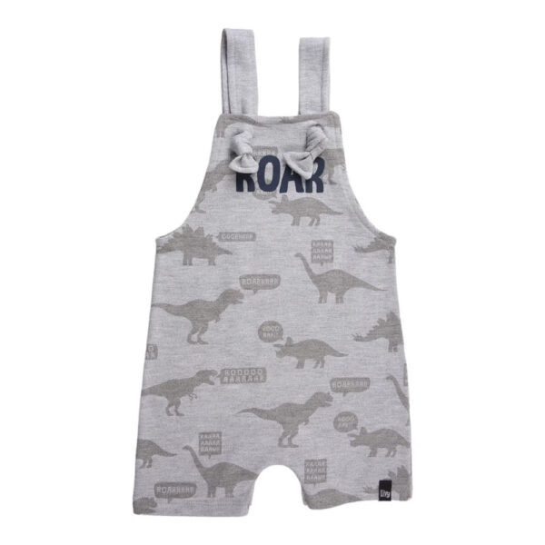 Conjunto Infantil Livy Camiseta Básica + Jardineira Cinza Roar - Imagem 2