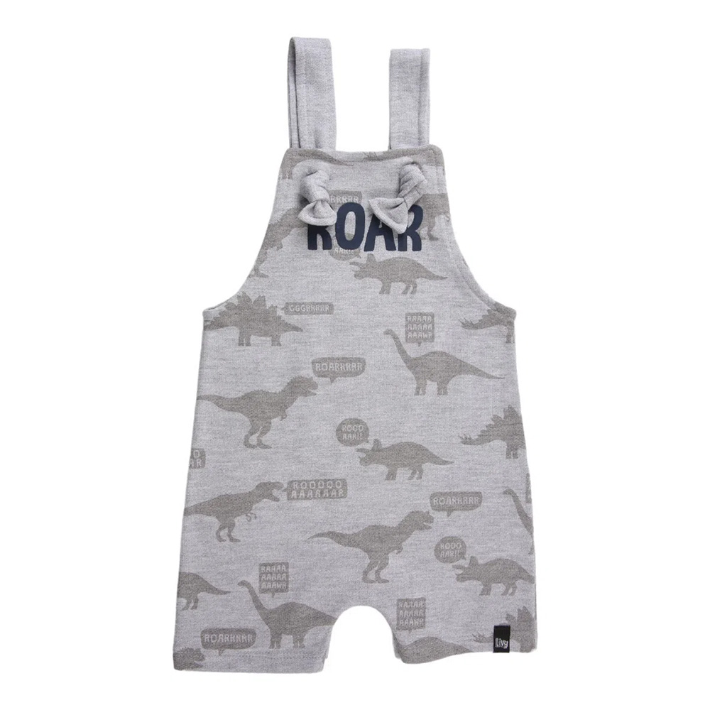 Conjunto Infantil Livy Camiseta Básica + Jardineira Cinza Roar - Imagem 2